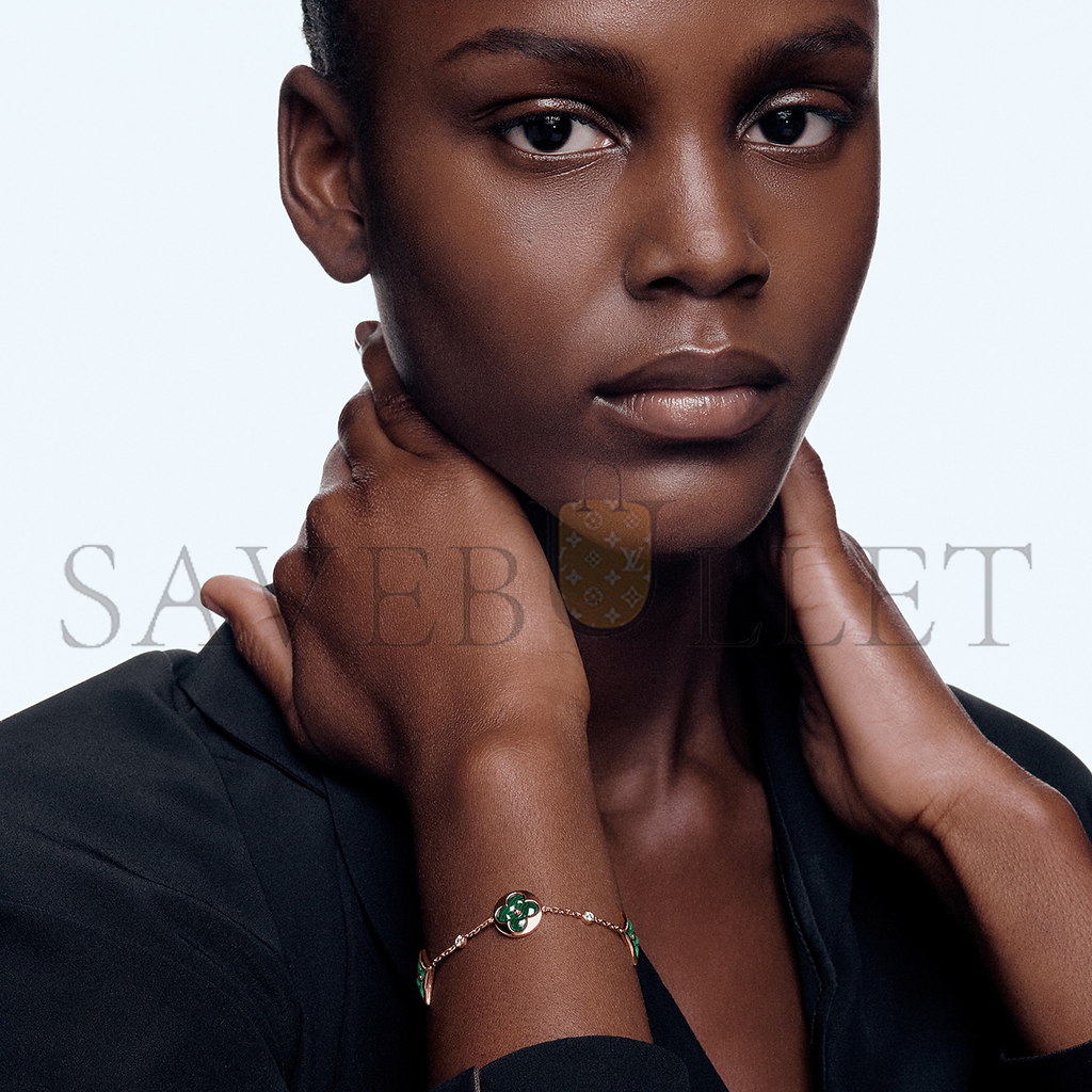 l**is v*t*n color blossom bb multi-motifs bracelet, pink gold, malachite and Di*m*nds q95698